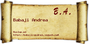 Babaji Andrea névjegykártya